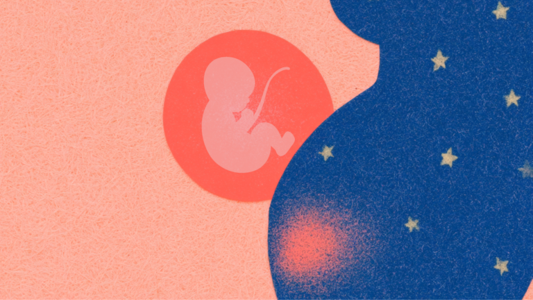 深藍剪影與柔粉希望光暈的水彩拼貼插圖，描繪反覆 IVF 失敗的求子歷程 — 澄心康庭 Ayla Executive Medical